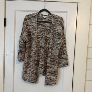 J. Jill/Pure Jill army green and cream  open-front Cardigan